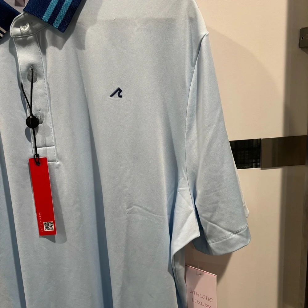 Redvanly Golf Shirt Harley Polo XL Breeze Blue Polyester Spandex NWT R2404 - Picture 9 of 13